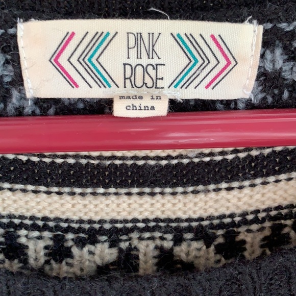 Pink Rose Knit Three Quarter Sleeve Sweater Dress - Picture 4 of 4